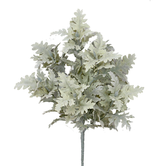 Flocked Pe Dusty Miller Bush