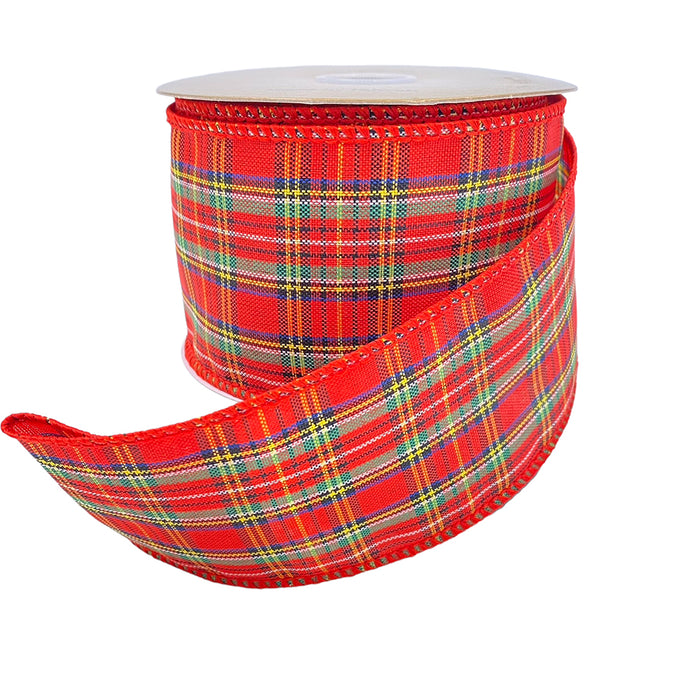 2.5" Plaid Ribbon - Red/Green