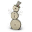 Log Snowman w/Top Hat - Brown