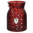 6.25" Round Red Olivia Vase w/Silver Heart