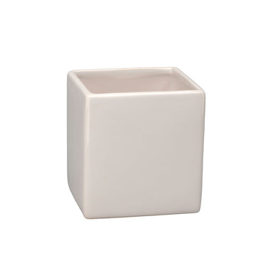 3 3/4" Ceramic Cube - White