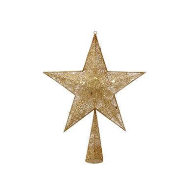 34 in Glittered String/Wire Large Christmas Tree Topper - Gold