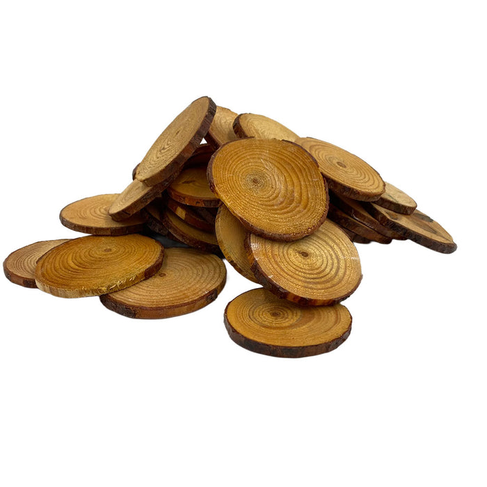 Round Lacquered Wood Block - Natural