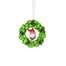 4.8 in Long Acrylic Wreath w/Santa Hang - Green/Red