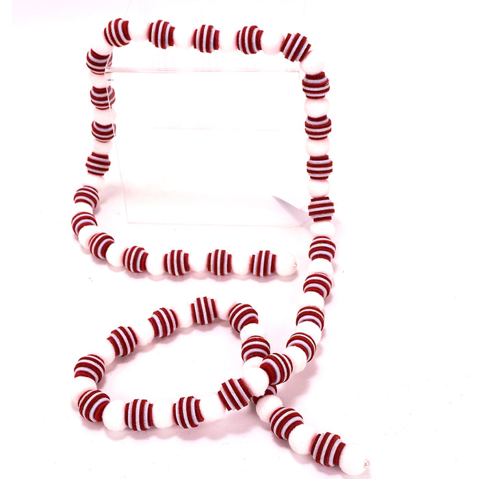 6 Ft Felt Ball Garland - Red/White