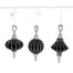 7"/7.5"/8 Glitter Finial Ornament - Black/Silver