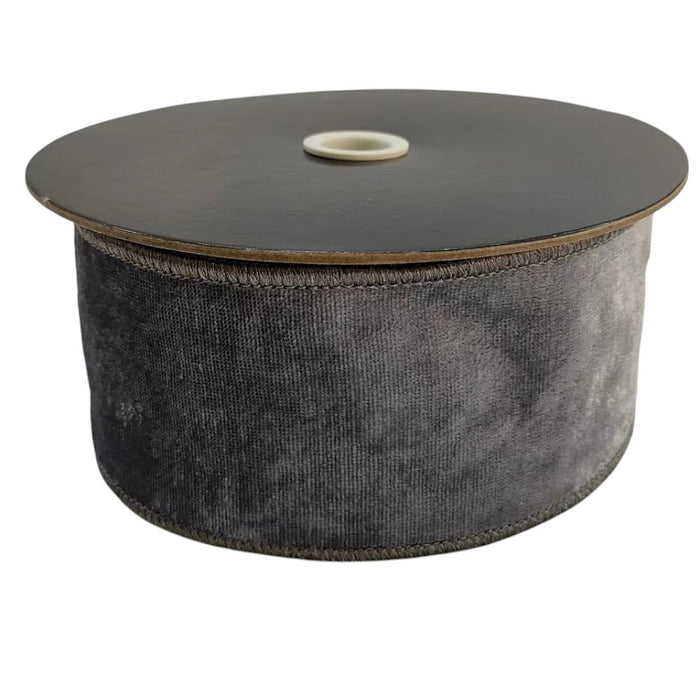 2.5 in Premier Velvet Ribbon - Dark Grey