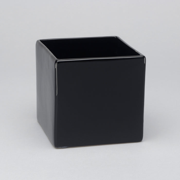 4 1/2" Ceramic Cube - Black