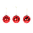 3" Glass Stripe Ball Ornament - Red
