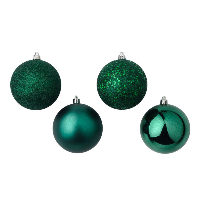 100 Mm Plastic Ball Ornament w/Hanger - Emerald