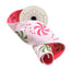 4 in Velvet Embroidery Red, Pink, & Green Candy Disk Ribbon - Winter White