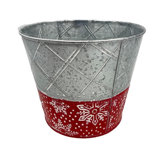 8.5" Red & White Pot