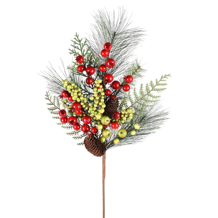 26 in Berry Pine Cone Spray Red/Green