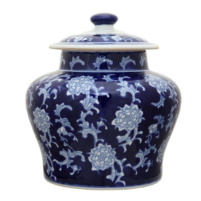 11.5" Scroll Temple Jar - Blue