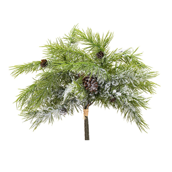 17 in Pine Bundle w/Snow & Pinecones - Green
