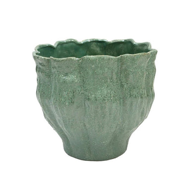 12 in Stria Cone Planter - Green