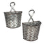 Metal Door Bucket (Set of 2) 16.5" & 19.5" - Galvanized