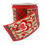 2.5" Love Heart Ribbon - Red/White/Natural