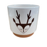 5" Dolomite Pot w/Deer Pattern - Brown/White