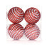4" Jewel Ball Ornament - Red/Silver
