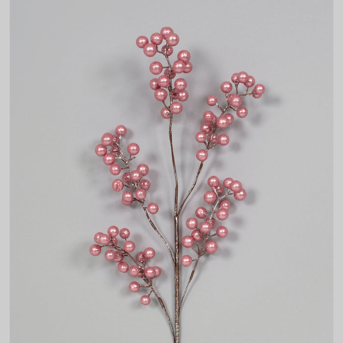30" Glitter Styrofoam Berry Spray - Pink