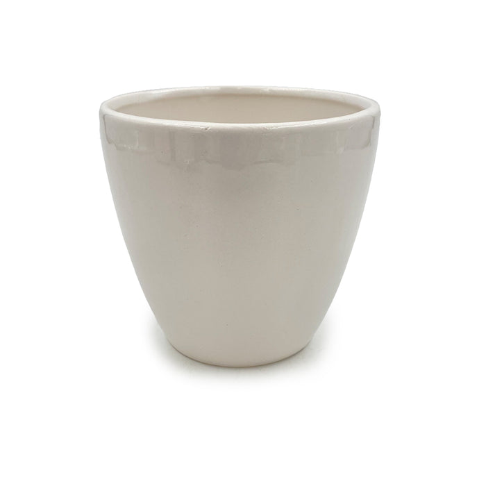 5 1/8" Round Ceramic Pot - White