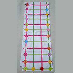 72" Cotton Button Runner - Multicolored