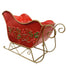 11" Metal Sleigh w/Holly Design - Red