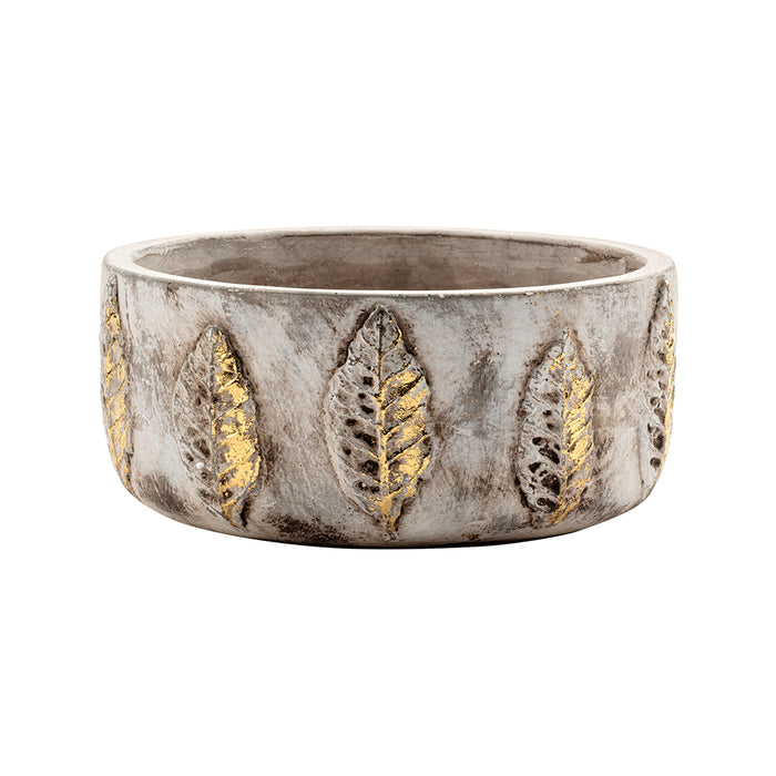6" Concrete Gold Leaf Bowl