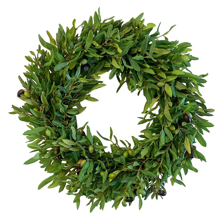 24" Olive Wreath - Black/Green