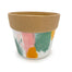 7 1/4" Ceramic Round Flower Pot w/Deco Band - Beige/Multi
