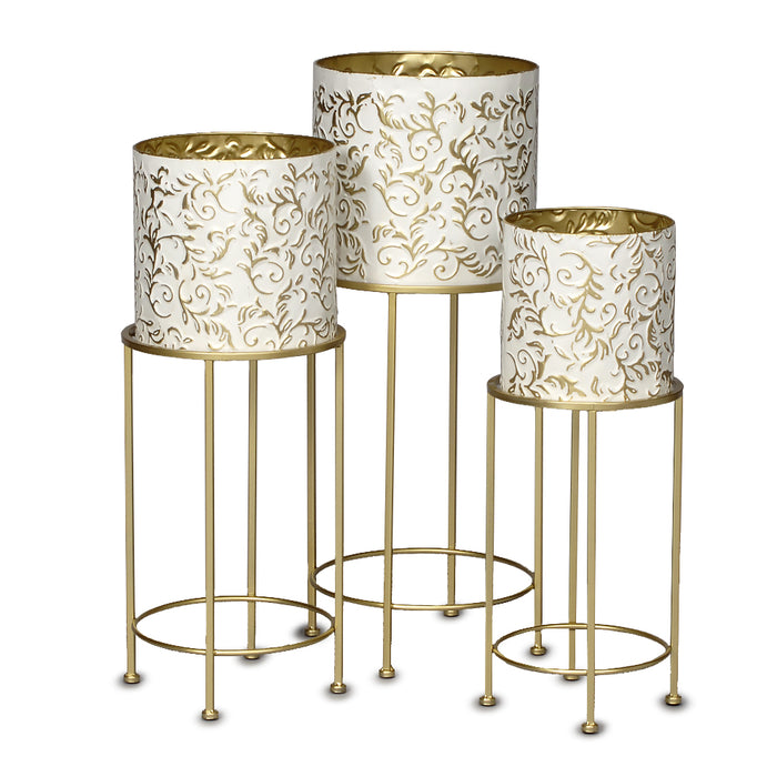 Acanthus Stand - Gold/White