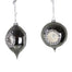 6.75 in Glass Reflector Ornament - Platinum