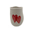 6" Tall Round Ceramic Pot w/Double Heart