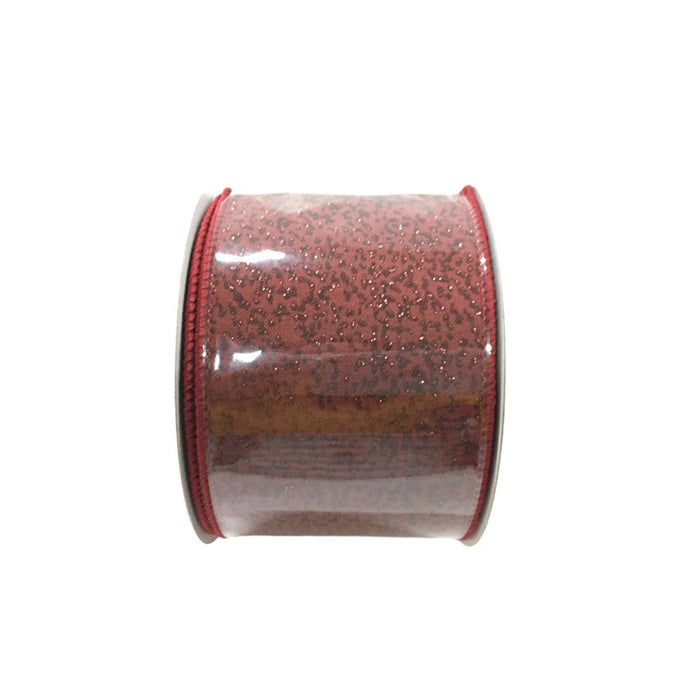 2.5 in Shimmer/Glitter Ribbon - Burgundy