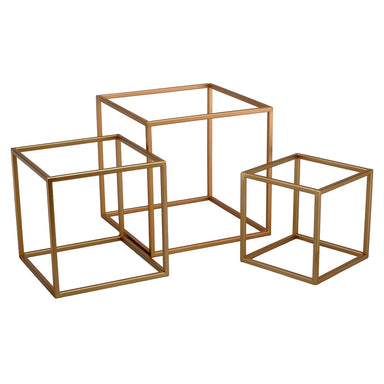 Gold Metal Cube Frame - Medium