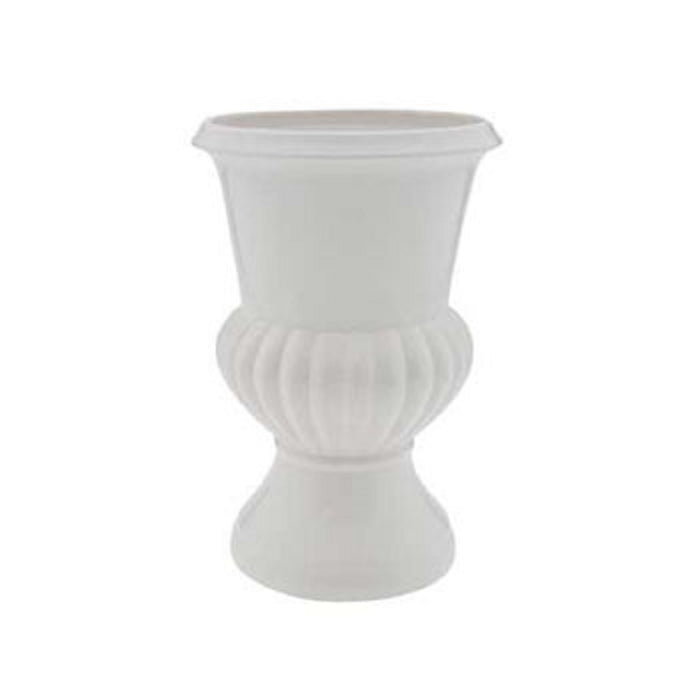 14 in Round Glazed Jumbo Ceramic Urn - White