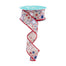 1.5 in Printed Stars w/Glitter Ribbon - Red/White/Blue