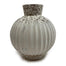 6" Stoneware Weathered Fluted Vase - Reactive Brown/White