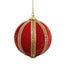 120 Mm Bugle Bead Velvet Ball Ornament - Red/Gold