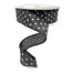 Wired White Dot Ribbon - Black