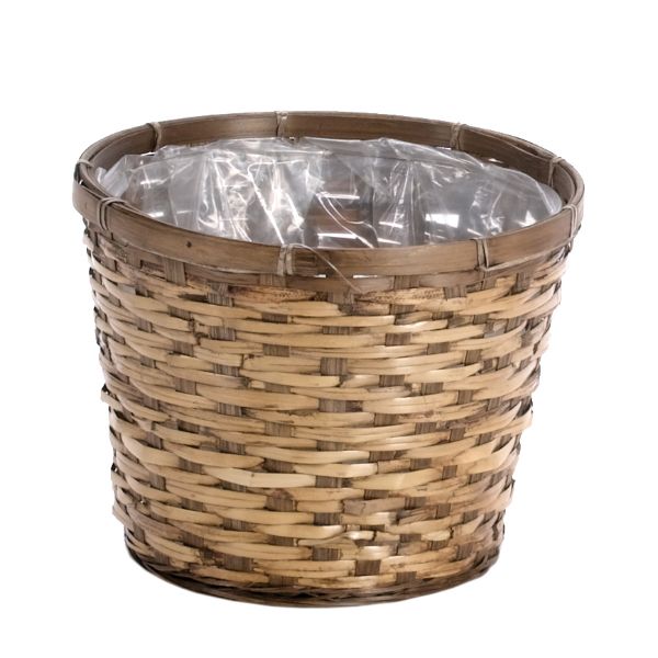 7.25" Stained Rattan Planter