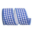 2 1/2 in Gingham Cobalt Wired Edge Ribbon - Blue