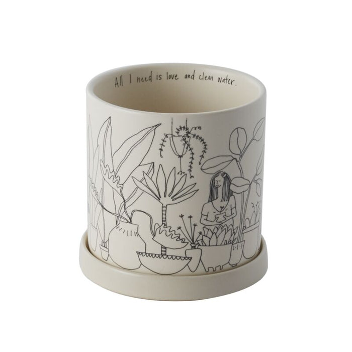 4.75 in Plant Lady Pot - White