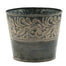 6.5" Dark Stain Pot with Cream Design