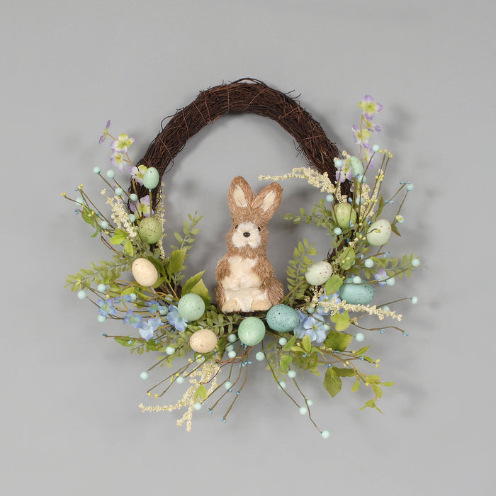 18" Bunny w/Egg Spring Wreath