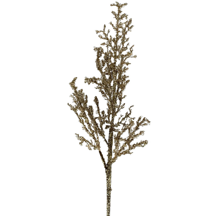 33" Iced Mini Leaf Spray - Gold