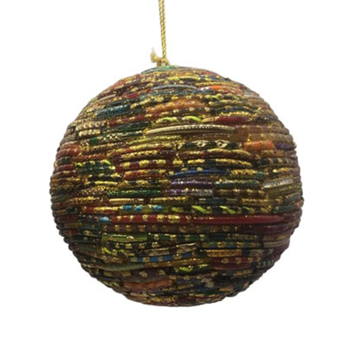 100 Mm Glass Deco Ball Ornament - Multicolor