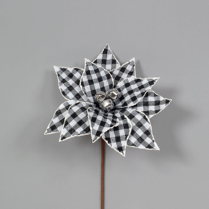 Buffalo Plaid Poinsettia - Black & White