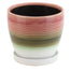 6" 3-Color Ribbed Pot with Saucer